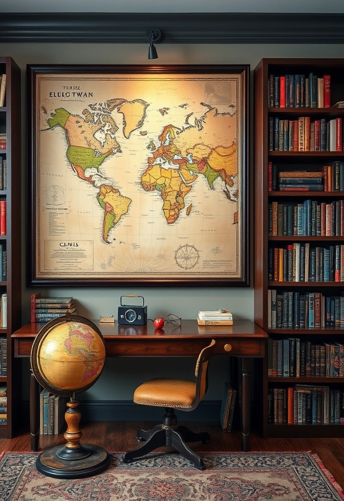 18 Unique Wall Art Ideas That Will Transform Your Space into a Gallery! - 7. Vintage Maps