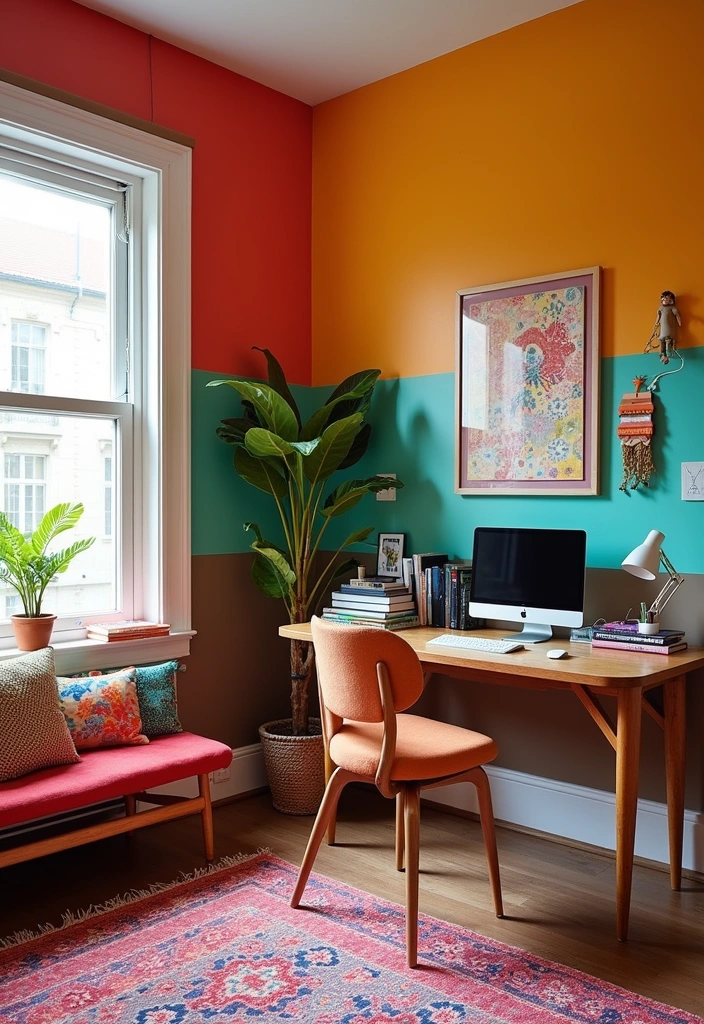 10 Inspiring Home Office Designs That'll Boost Your Productivity (You Won't Believe #4!) - 4. Bold and Colorful