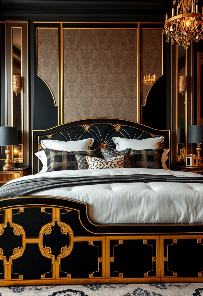 15 Incredible Bed Frames That Will Make You Want to Snuggle In All Day (#9 Is a Game Changer!) - 8. The Art Deco Glam Bed