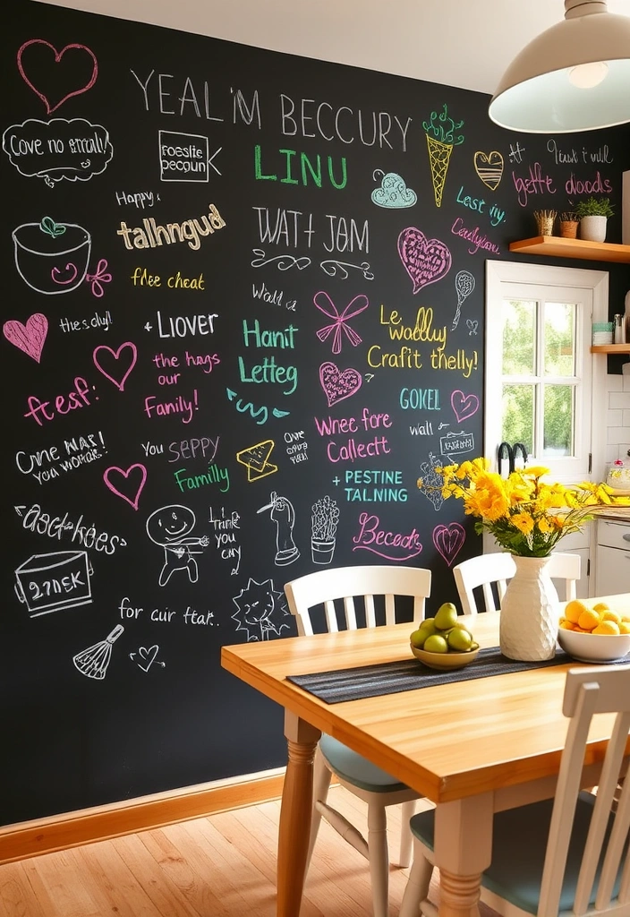 15 Stunning Wall Art Ideas That'll Make Your Walls Sing! - 15. Interactive Chalkboard Wall Art