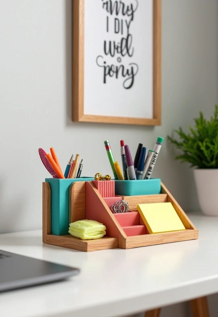 16 DIY Home Office Projects That'll Make You Feel Like a Pro (Get Ready for #9!) - 1. Customized Desk Organizer