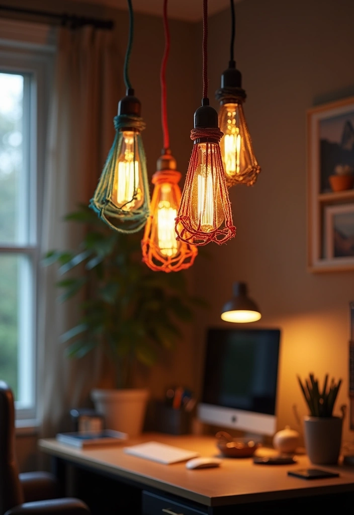 16 DIY Home Office Projects That'll Make You Feel Like a Pro (Get Ready for #9!) - 12. DIY Lighting Fixtures