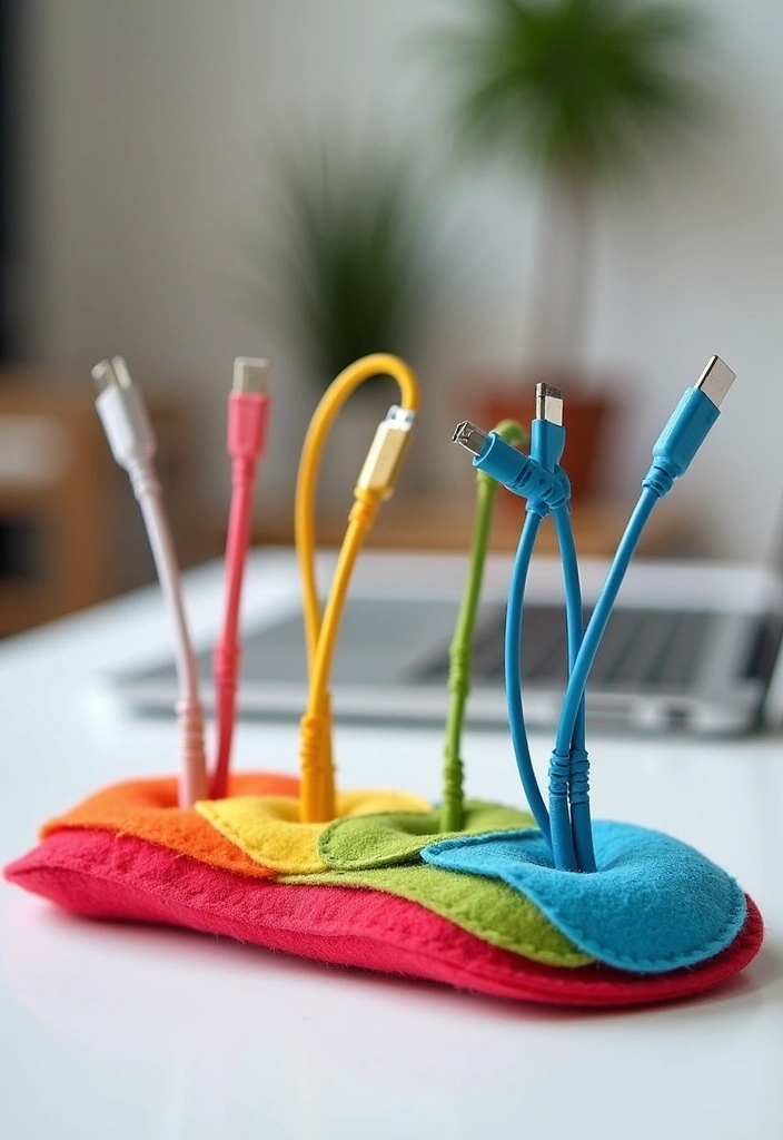 16 DIY Home Office Projects That'll Make You Feel Like a Pro (Get Ready for #9!) - 5. Crafty Cable Organizer