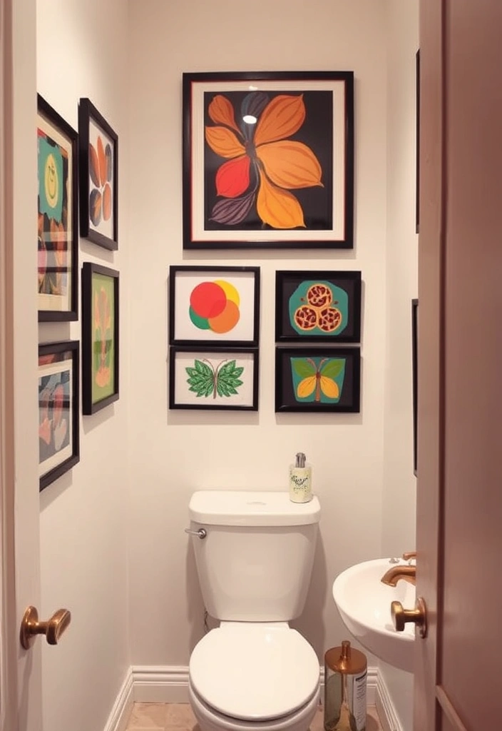 19 Chic Bathroom Styling Tips for Small Spaces (Your Guests Will Be Jealous of #11!) - 8. Incorporate Art