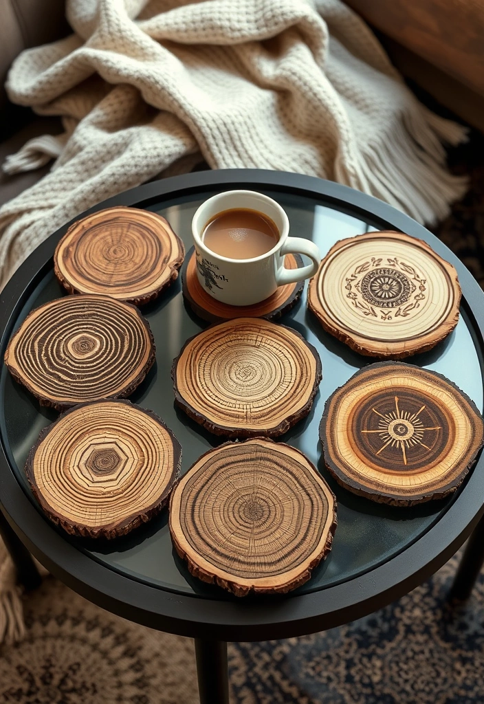 19 Easy Woodworking Projects You Can Complete in a Weekend (#11 Is a Game Changer!) - 1. Rustic Wooden Coasters