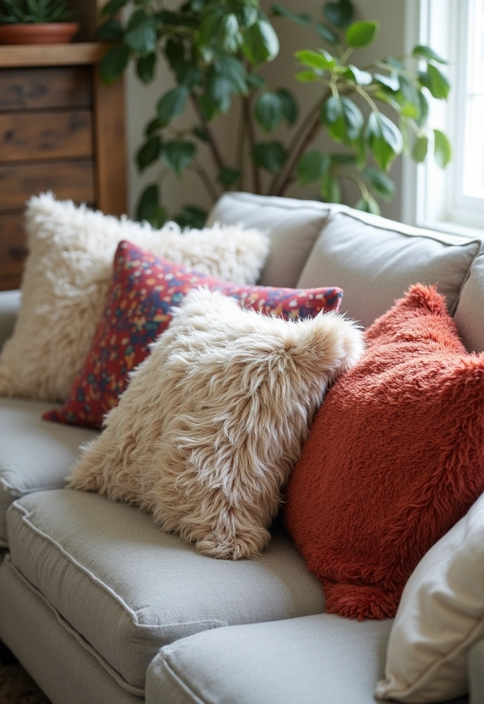 20 Cozy Living Room Ideas That Will Make You Want to Snuggle Up! - 16. Textured Throw Pillows