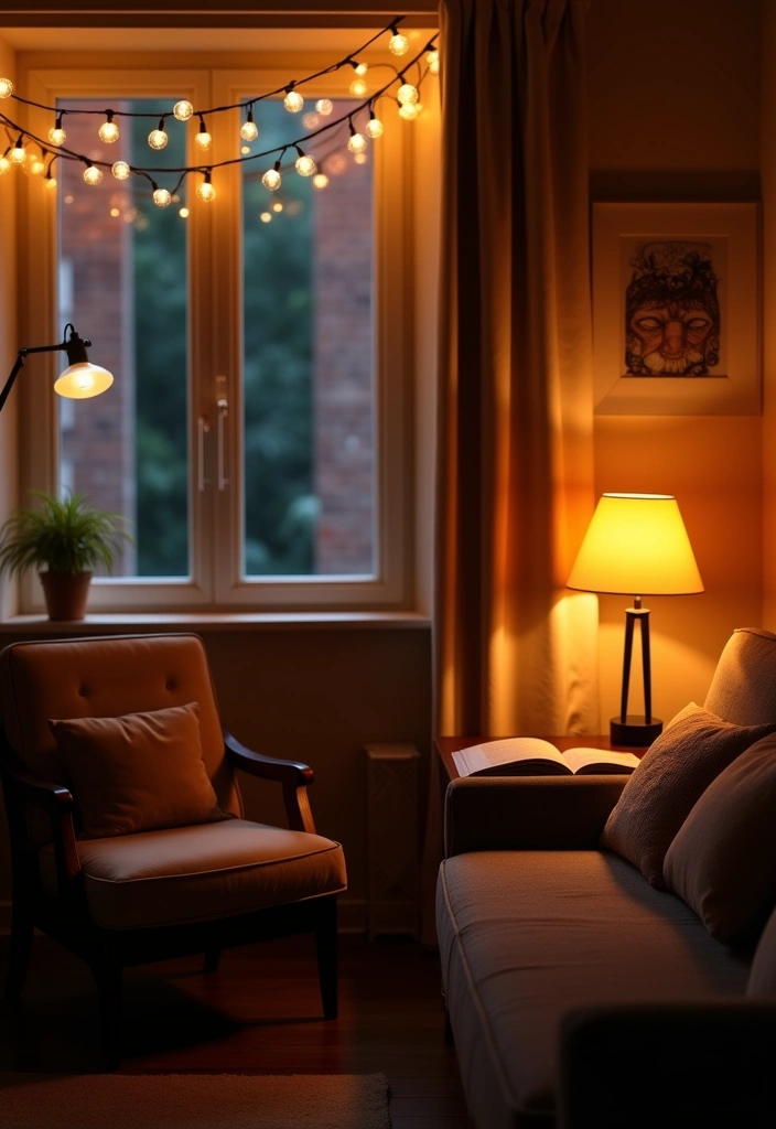 20 Cozy Living Room Ideas That Will Make You Want to Snuggle Up! - 3. Ambient Lighting