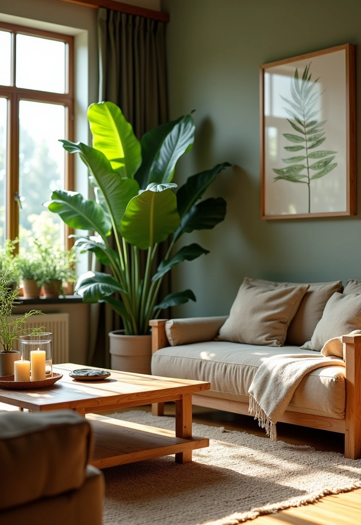 20 Cozy Living Room Ideas That Will Make You Want to Snuggle Up! - 5. Nature-Inspired Decor
