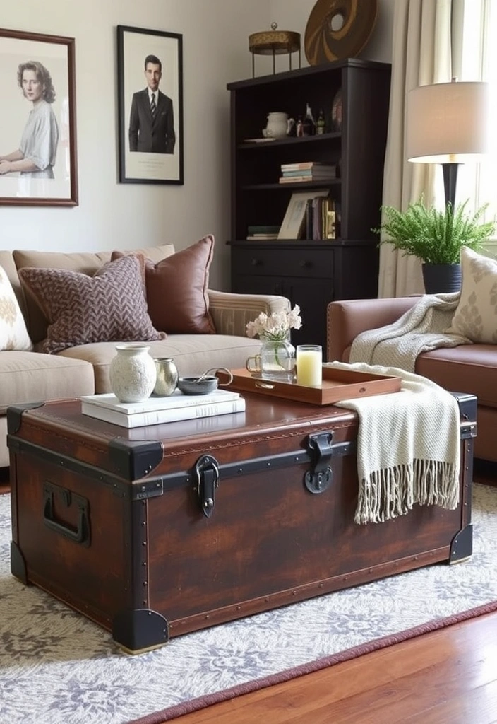 22 Vintage Furniture Finds That’ll Bring Timeless Charm to Your Home (#10 Will Surprise You!) - 5. Vintage Trunks: Storage with Character