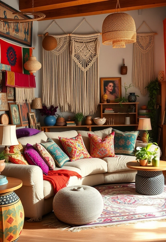 25 Stunning Living Room Ideas That'll Make You Say 'Wow!' (You'll Want #10 in Your Home!) - 15. Bohemian Luxe