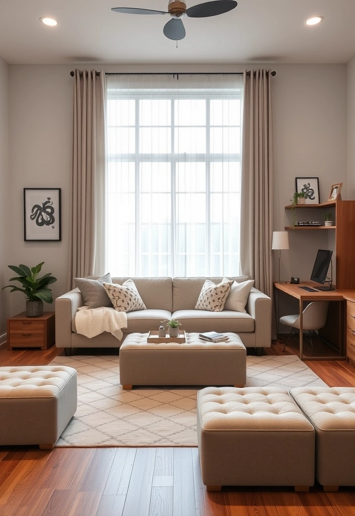 25 Stunning Living Room Ideas That'll Make You Say 'Wow!' (You'll Want #10 in Your Home!) - 17. Functional Flex Spaces