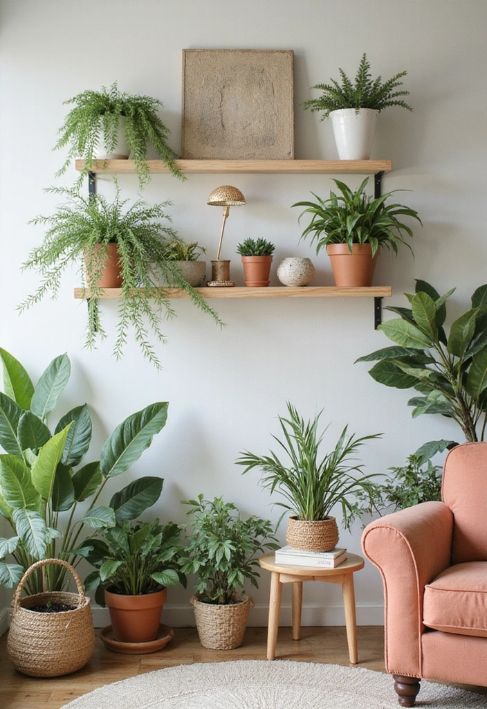 25 Shabby Chic Living Room Decor Ideas That'll Make You Want to Curl Up with a Good Book! - 15. Potted Indoor Plants