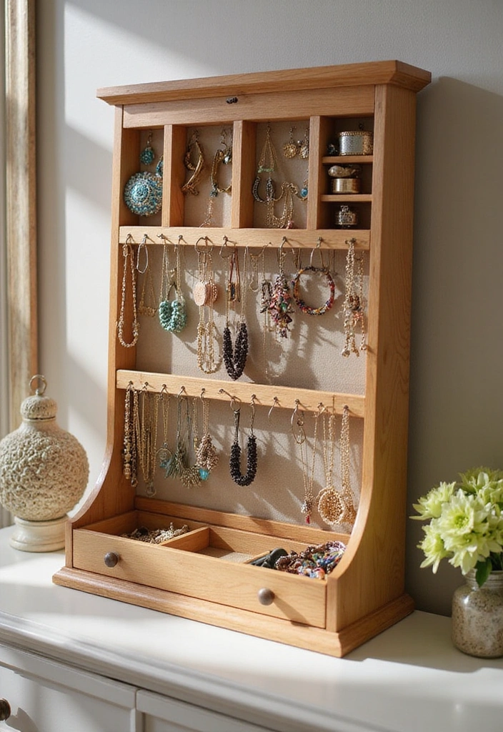 12 Simple Wood Projects Anyone Can Tackle in a Weekend (Don’t Miss #11!) - 10. Jewelry Organizer