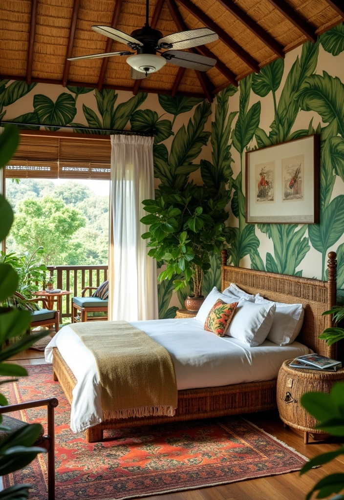 15 Dream Bedroom Ideas That'll Make You Feel Like You're on Vacation Every Night! - 6. Tropical Paradise: Lush Vibes