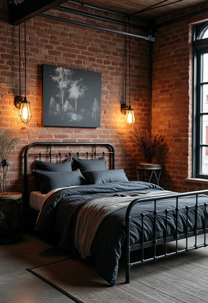 15 Dream Bedroom Ideas That'll Make You Feel Like You're on Vacation Every Night! - 9. Industrial Chic: Urban Edge