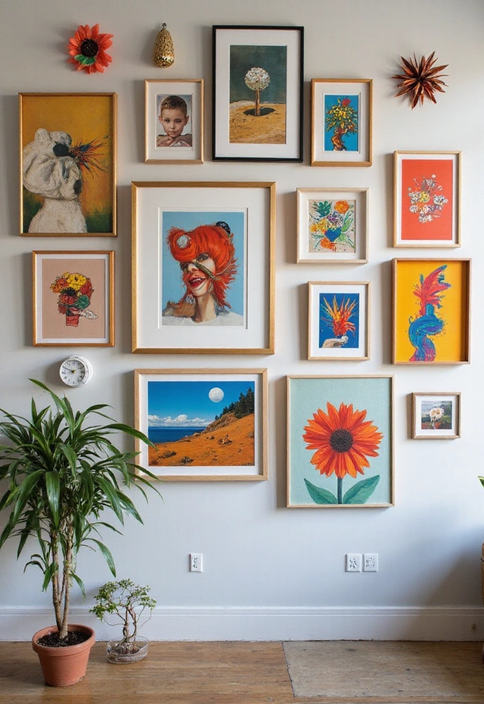 15 Unique Wall Decor Ideas That Will Leave Your Guests Speechless! - 1. Eclectic Gallery Wall