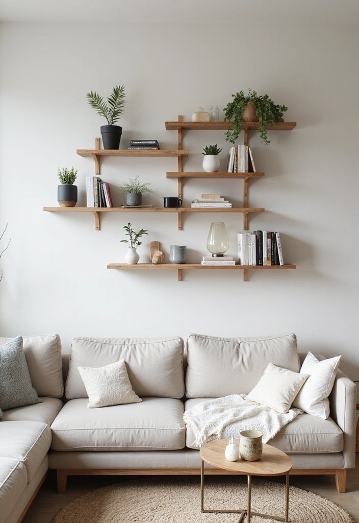 15 Unique Wall Decor Ideas That Will Leave Your Guests Speechless! - 12. Minimalist Wall Shelves