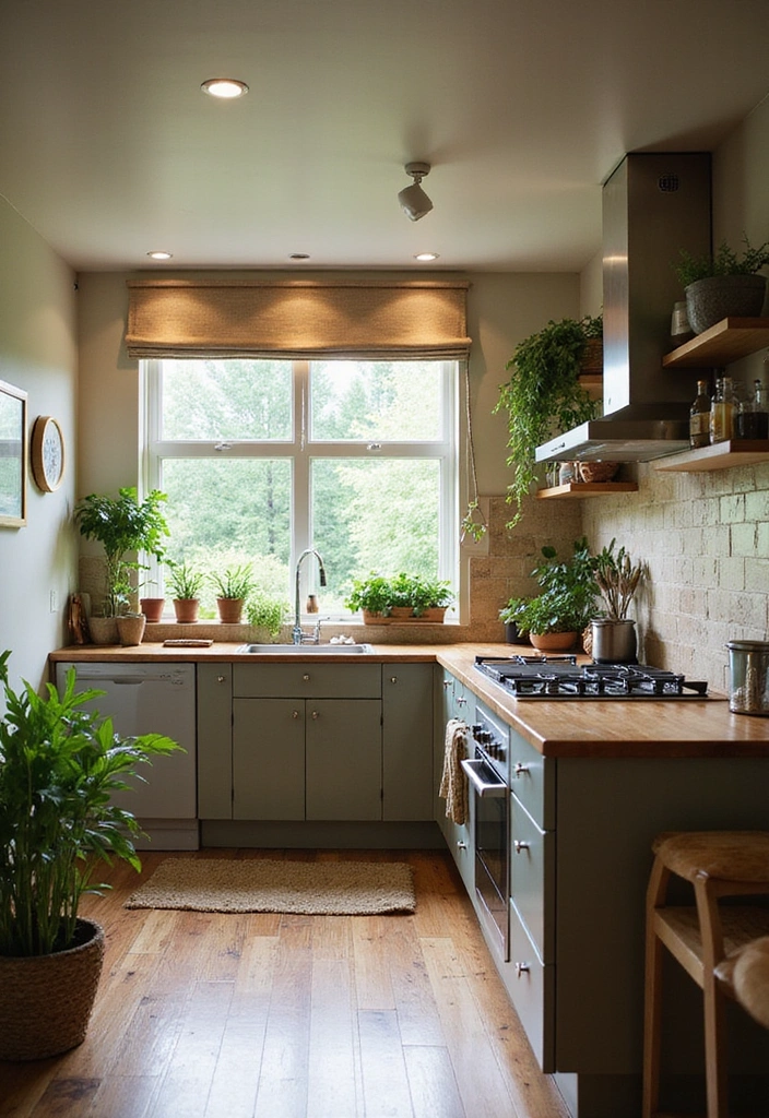 18 Modern Small Kitchen Layouts That Redefine Style (Don’t Miss #11!) - 17. Nature-Inspired Designs