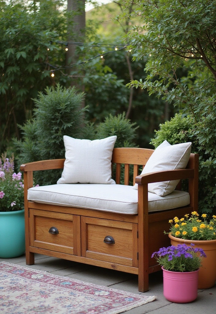18 Stunning Outdoor Furniture Ideas That Will Transform Your Patio (You Won't Believe #5!) - 10. Garden Bench with Storage