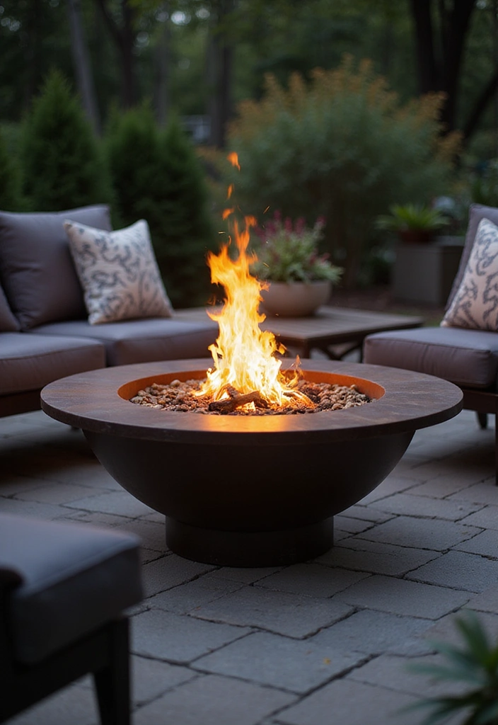 18 Stunning Outdoor Furniture Ideas That Will Transform Your Patio (You Won't Believe #5!) - 16. Contemporary Fire Bowl