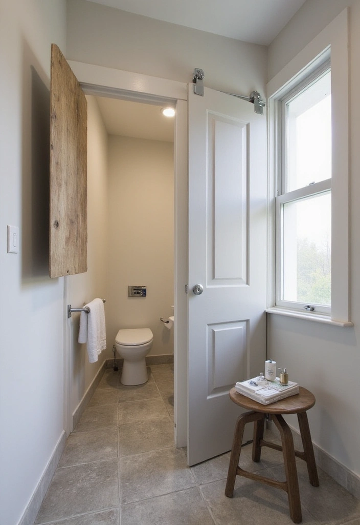 19 Small Bathroom Ideas to Maximize Your Space (Tip #11 Is Genius!) - 11. Install a Pocket Door (Genius!)