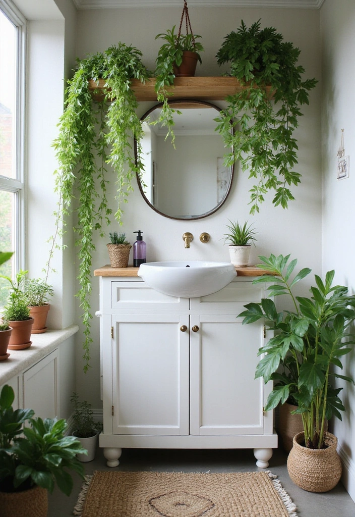 19 Small Bathroom Ideas to Maximize Your Space (Tip #11 Is Genius!) - 6. Add a Touch of Nature