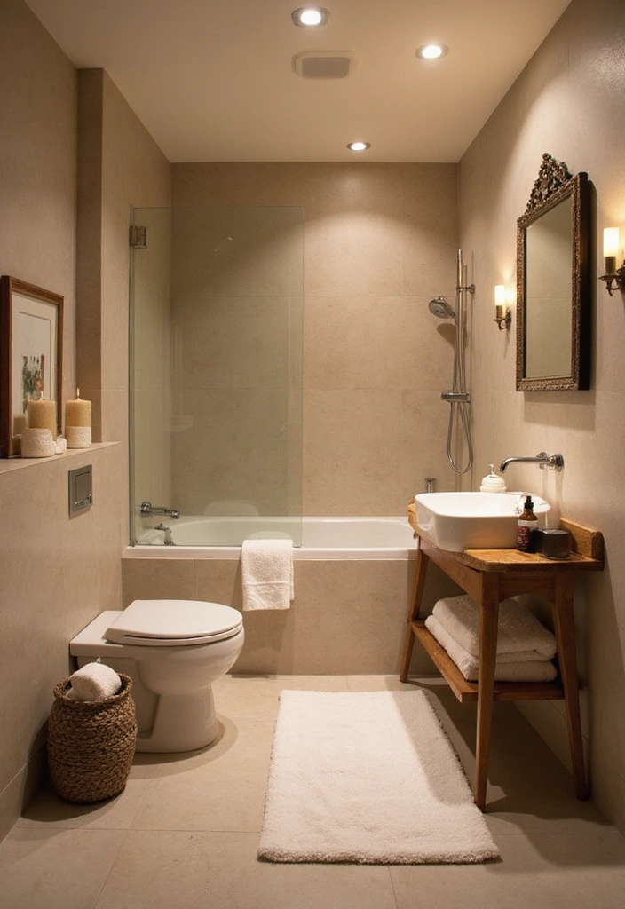 19 Small Bathroom Ideas to Maximize Your Space (Tip #11 Is Genius!) - 8. Create a Spa-Like Atmosphere