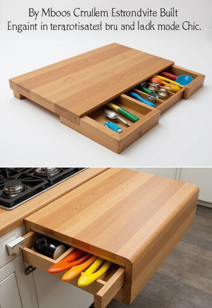 10 Stunning Bamboo Cutting Boards That Will Transform Your Cooking Game! - 9. The Bamboo Board with Built-In Storage: Smart and Stylish
