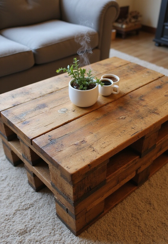 10 Stunning DIY Furniture Projects You Can Build in a Weekend (You'll Be Amazed by #5!) - 1. Rustic Pallet Coffee Table