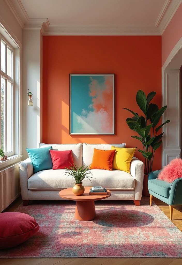 20 Living Room Ideas That’ll Make You Want to Stay In Forever (You Won't Believe #10!) - 13. Color Pop