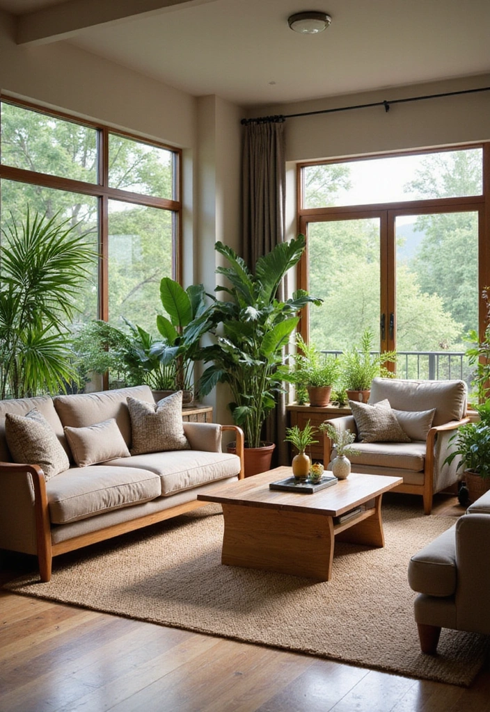 20 Living Room Ideas That’ll Make You Want to Stay In Forever (You Won't Believe #10!) - 14. Nature-Inspired