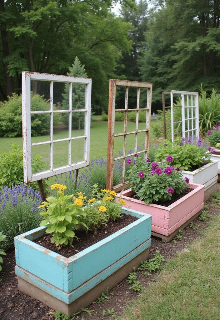21 DIY Home Improvement Projects That'll Transform Your Space (You Won't Believe #15!) - 18. Window Frame Garden Boxes
