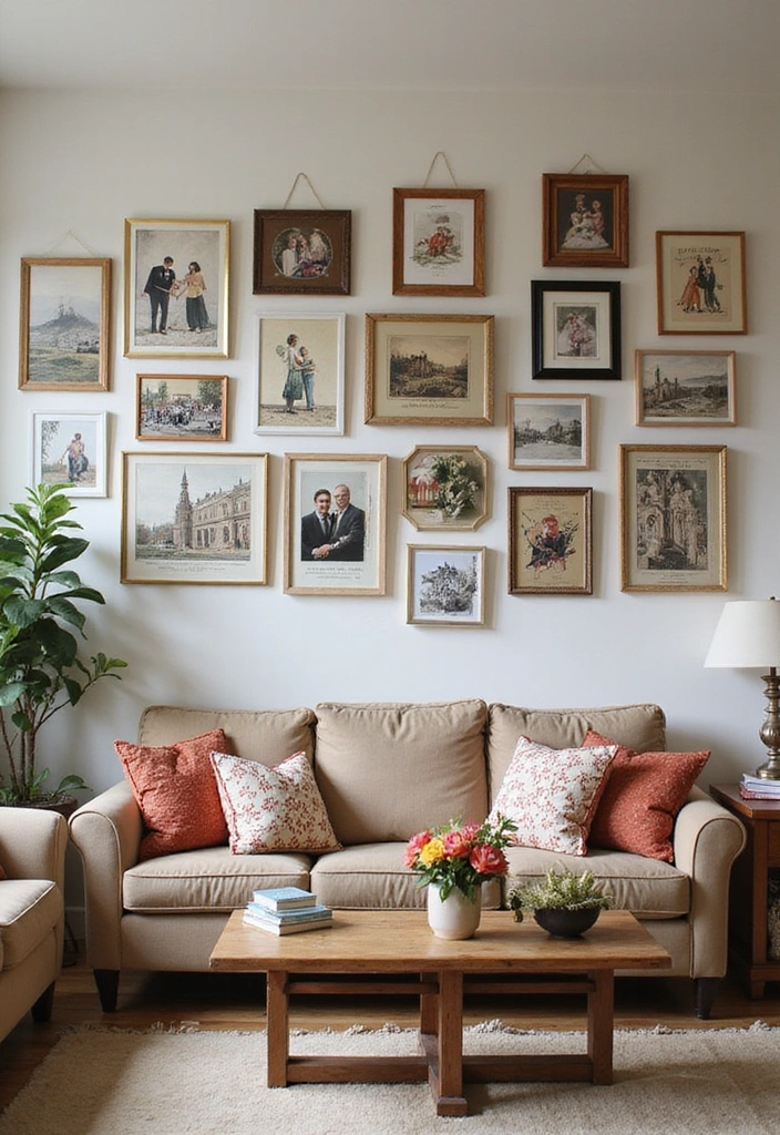 25 Stunning Wall Decor Ideas That’ll Transform Your Living Room into a Showstopper! - 15. Personal Mementos