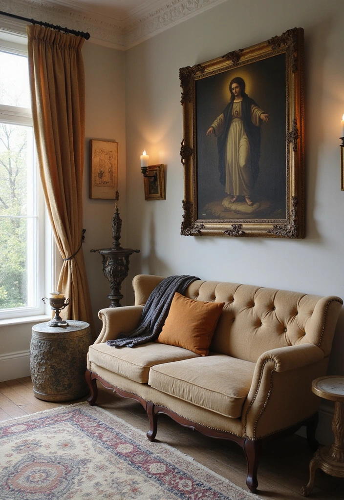 25 Vintage Wall Art Ideas That'll Make Your Space Feel Like a Timeless Masterpiece! - 17. Vintage Religious Art