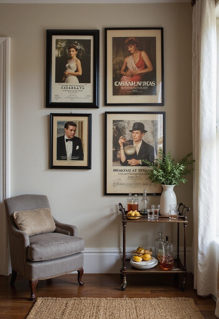 25 Vintage Wall Art Ideas That'll Make Your Space Feel Like a Timeless Masterpiece! - 3. Retro Movie Prints