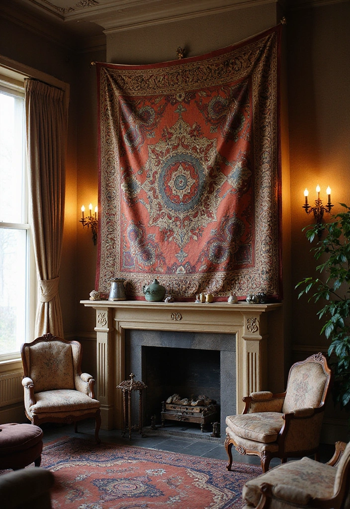 25 Vintage Wall Art Ideas That'll Make Your Space Feel Like a Timeless Masterpiece! - 7. Antique Tapestries