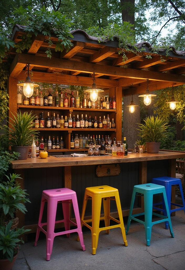 The Ultimate Guide to Creating DIY Outdoor Furniture for Your Backyard Oasis - 8. Unique Outdoor Bar