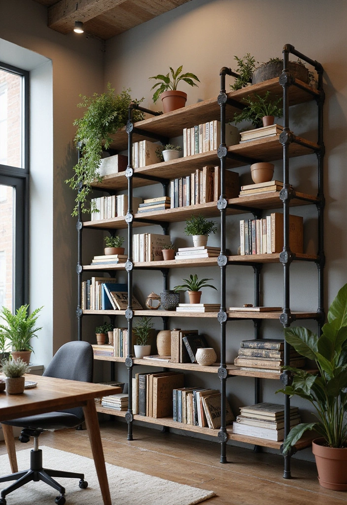 12 Stunning DIY Furniture Projects That'll Transform Your Home (You Won't Believe #5!) - 2. Stylish Industrial Bookshelf