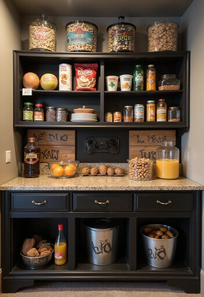 15 Game Room Ideas That Will Transform Your Space into a Gamer's Paradise! - 11. Snack Station