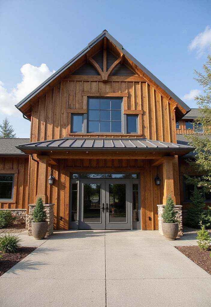 15 Stunning Barndominium Exteriors That'll Make Your Neighbors Envious! - 11. Combining Old and New