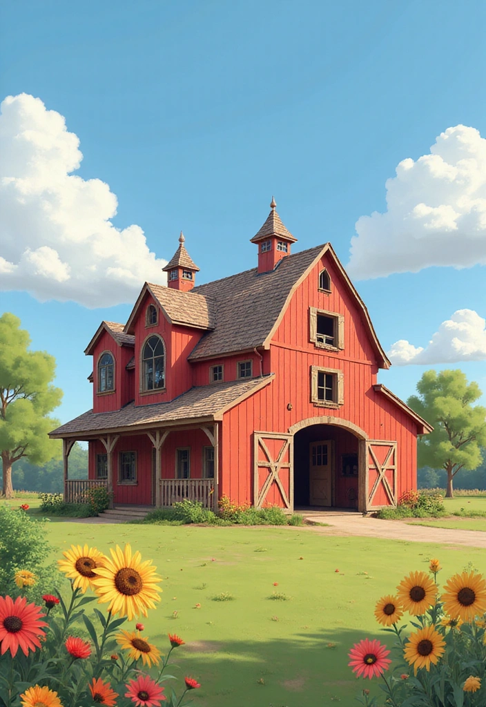 15 Stunning Barndominium Exteriors That'll Make Your Neighbors Envious! - 12. Architectural Playfulness