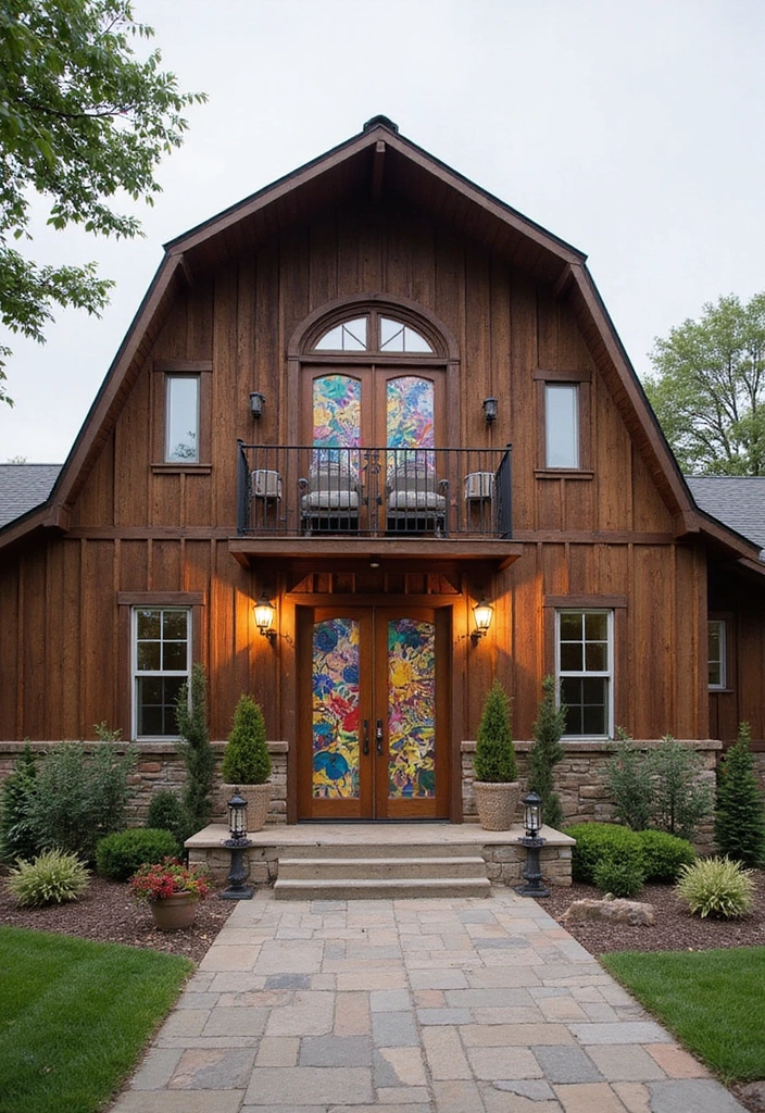 15 Stunning Barndominium Exteriors That'll Make Your Neighbors Envious! - 14. Artistic Touches and Custom Features