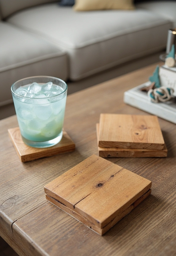 16 Nautical Wood Projects That'll Bring the Ocean Right to Your Living Room (You Won't Believe #5!) - 10. Pallet Wood Coasters