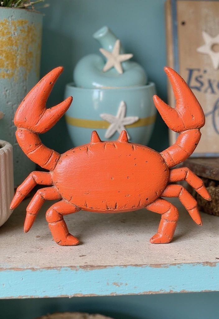 16 Nautical Wood Projects That'll Bring the Ocean Right to Your Living Room (You Won't Believe #5!) - 13. Wooden Crab Decor