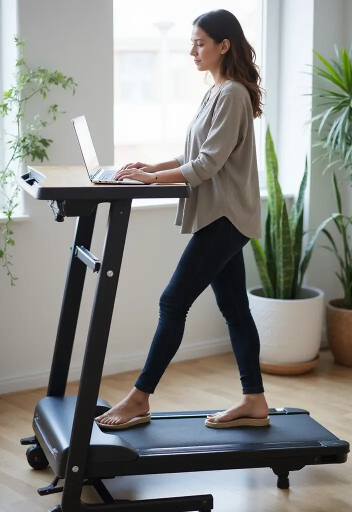 15 Game-Changing Home Office Gym Combos That Will Boost Your Productivity and Fitness! - 1. Desk Treadmill Setup