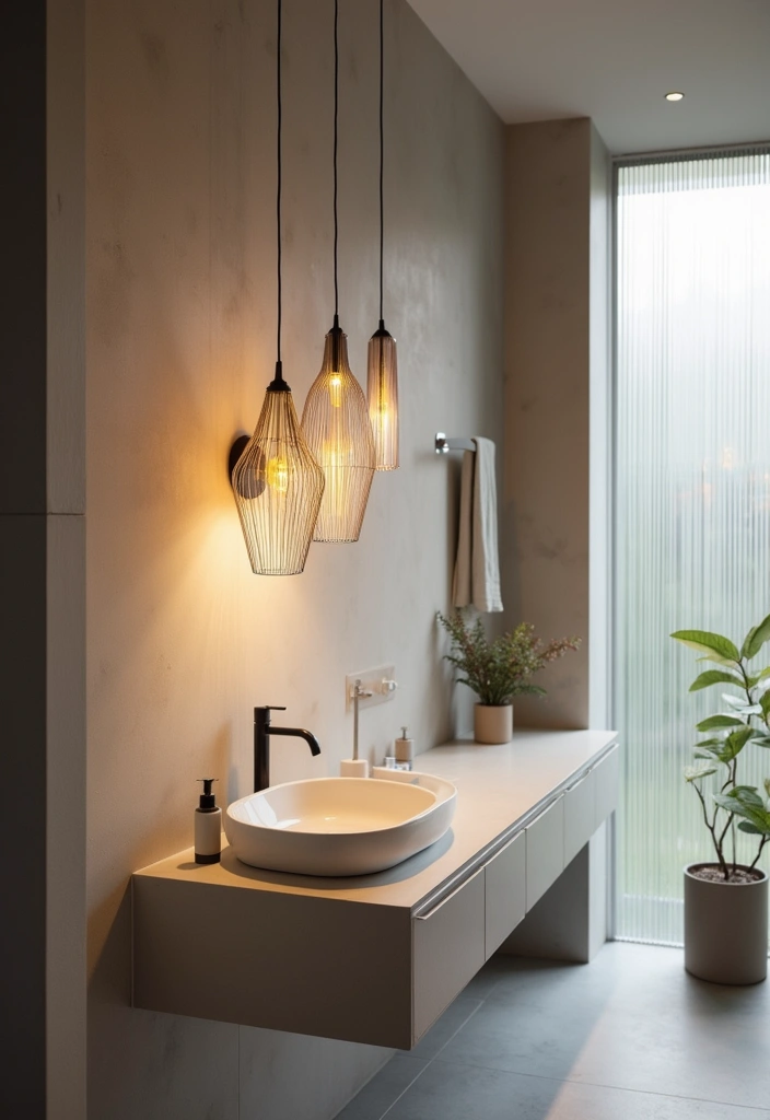 15 Stunning Bathroom Lighting Ideas That Will Transform Your Space! - 3. Pendant Lights Over the Sink