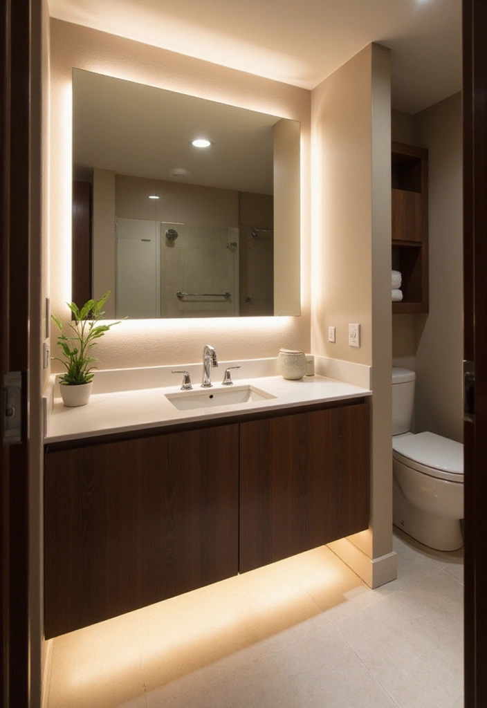15 Stunning Bathroom Lighting Ideas That Will Transform Your Space! - 4. LED Strip Lighting