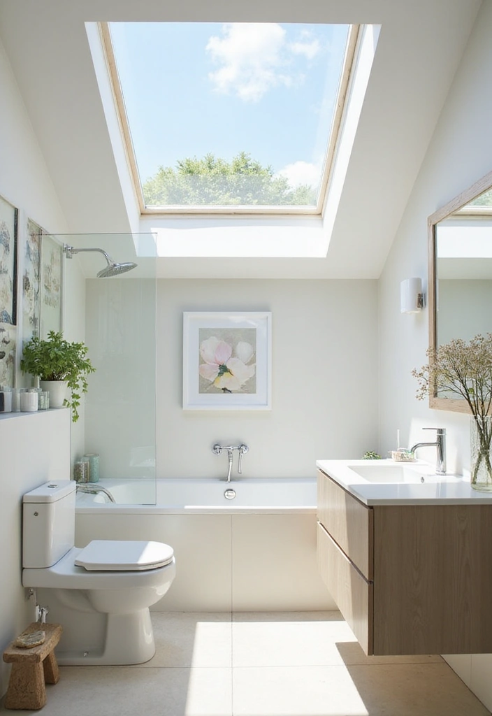 15 Stunning Bathroom Lighting Ideas That Will Transform Your Space! - 8. Faux Skylights