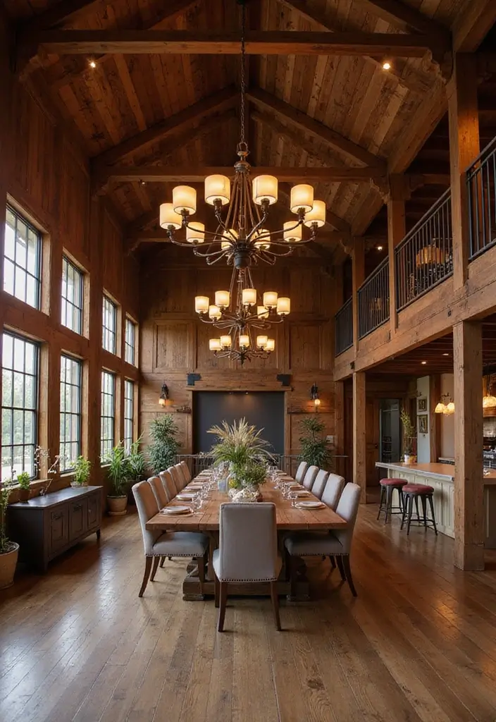 20 Modern Barndominium Design Ideas That'll Make You Want to Move In Today! - 8. Statement Lighting Fixtures