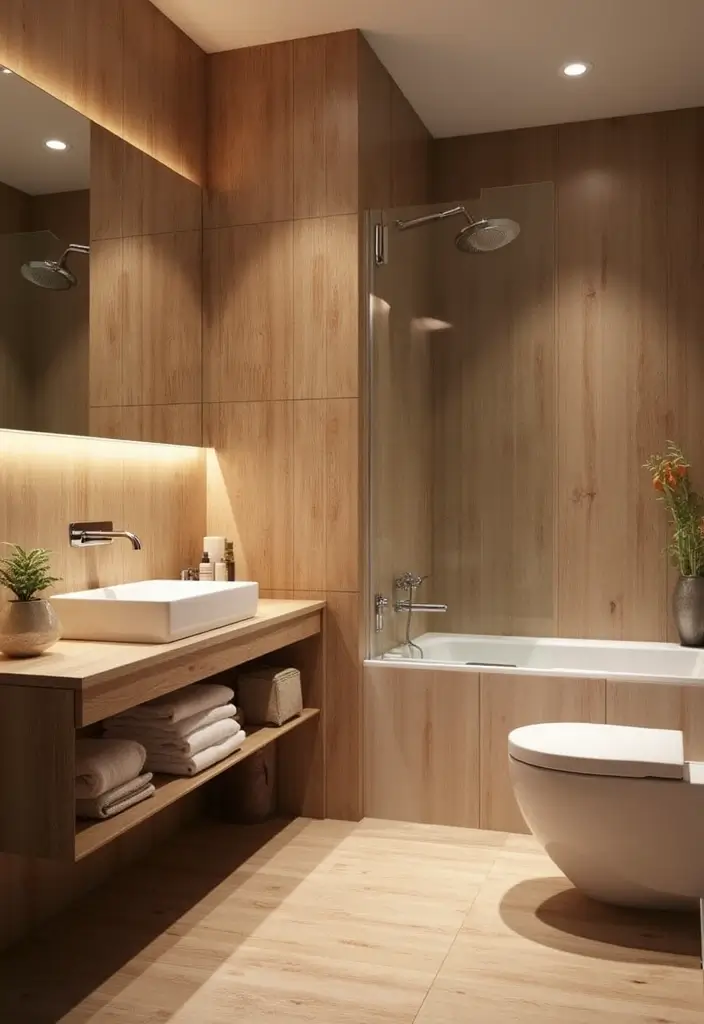 20 Stunning Bathroom Tile Ideas That Will Transform Your Space (You Won't Believe #7!) - 20. Wood-Look Tiles